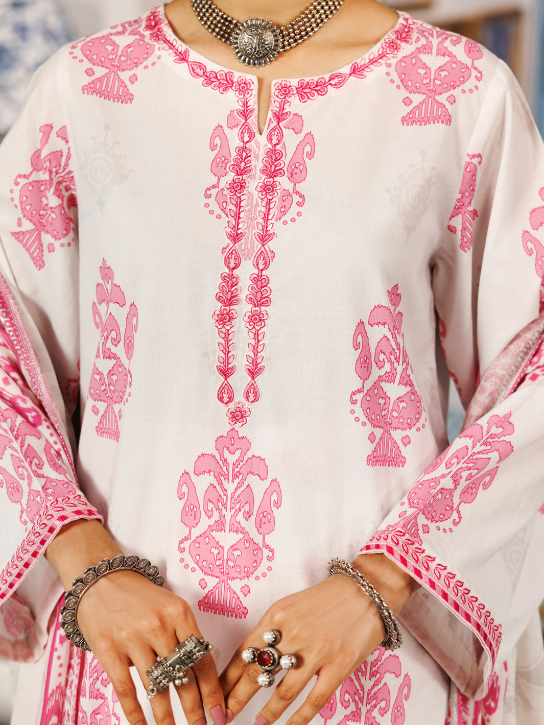 Light Pink Dobby 3 Piece Stitched - ALP-3PS-2162