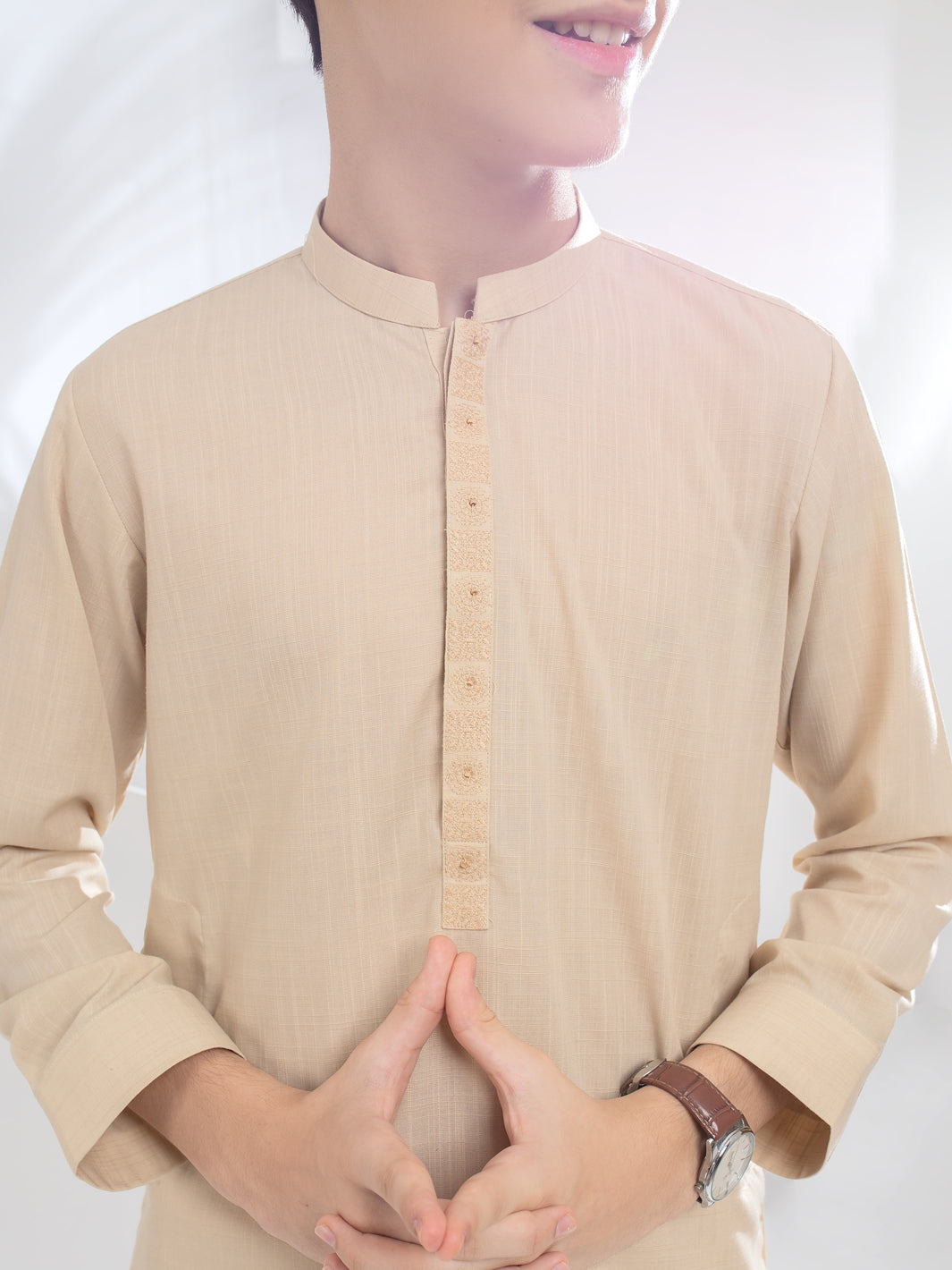 Beige Blended Kurta - ALT-K-037 - Almirah Online