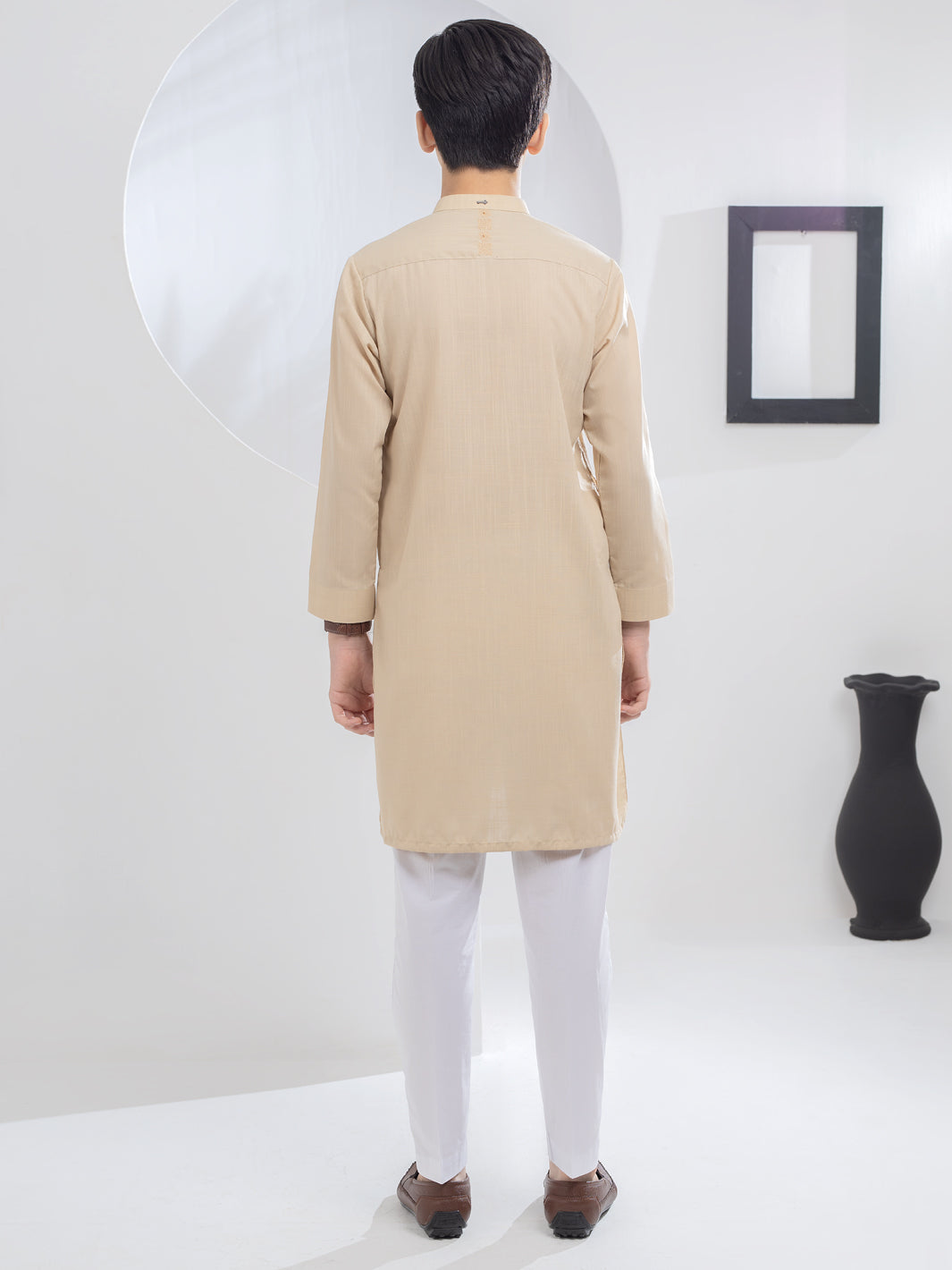 Beige Blended Kurta - ALT-K-037 - Almirah Online