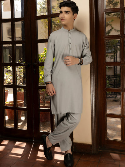 Light Blue Blended Kameez Shalwar - ALT-KS-071