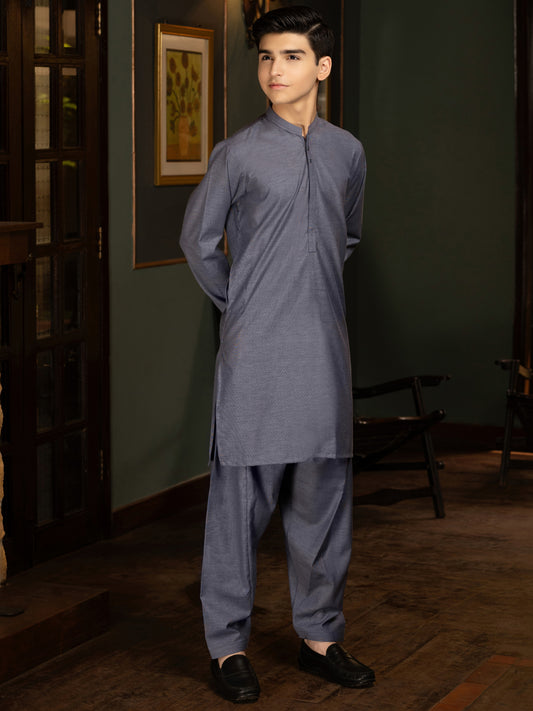 Blue Blended Kameez Shalwar - ALT-KS-074