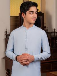 Sky Blue Blended Kameez Shalwar - ALT-KS-084
