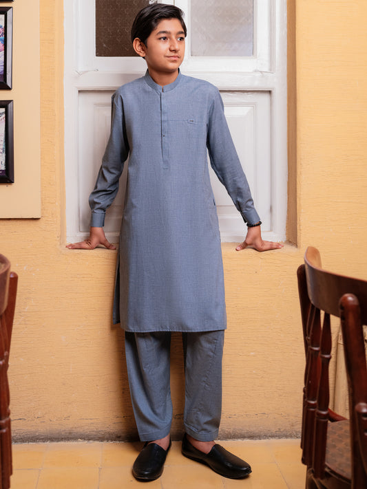 Blue Blended Kameez Shalwar - ALT-KS-089