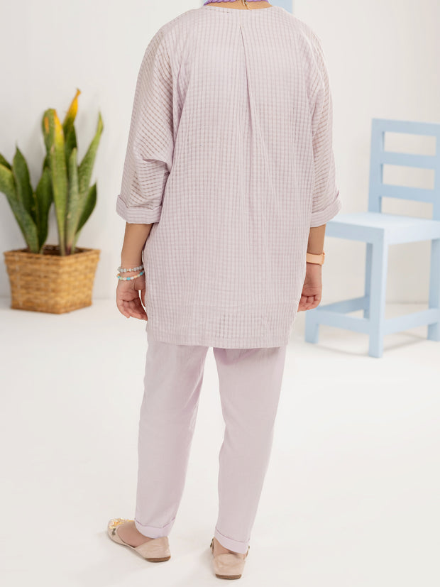 Lilac Cotton Dobby 2 Piece Stitched - ALT-2PS-LKS-1113