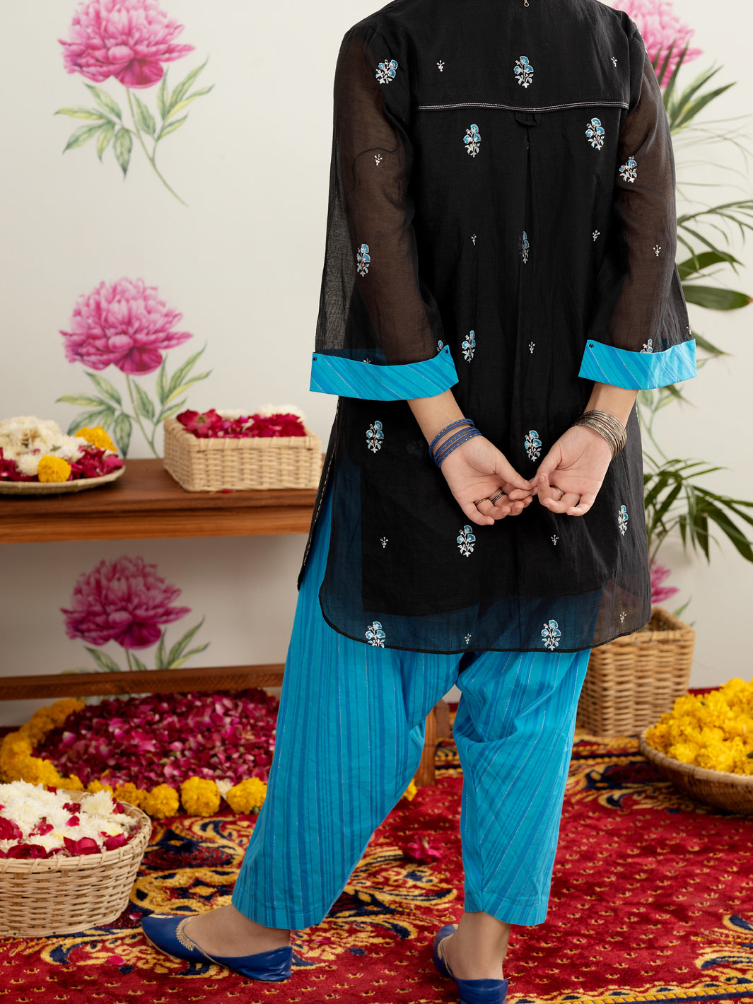 Black Poly Cotton 2 Piece Stitched - ALT-2PS-LKS-1122 - Almirah Online