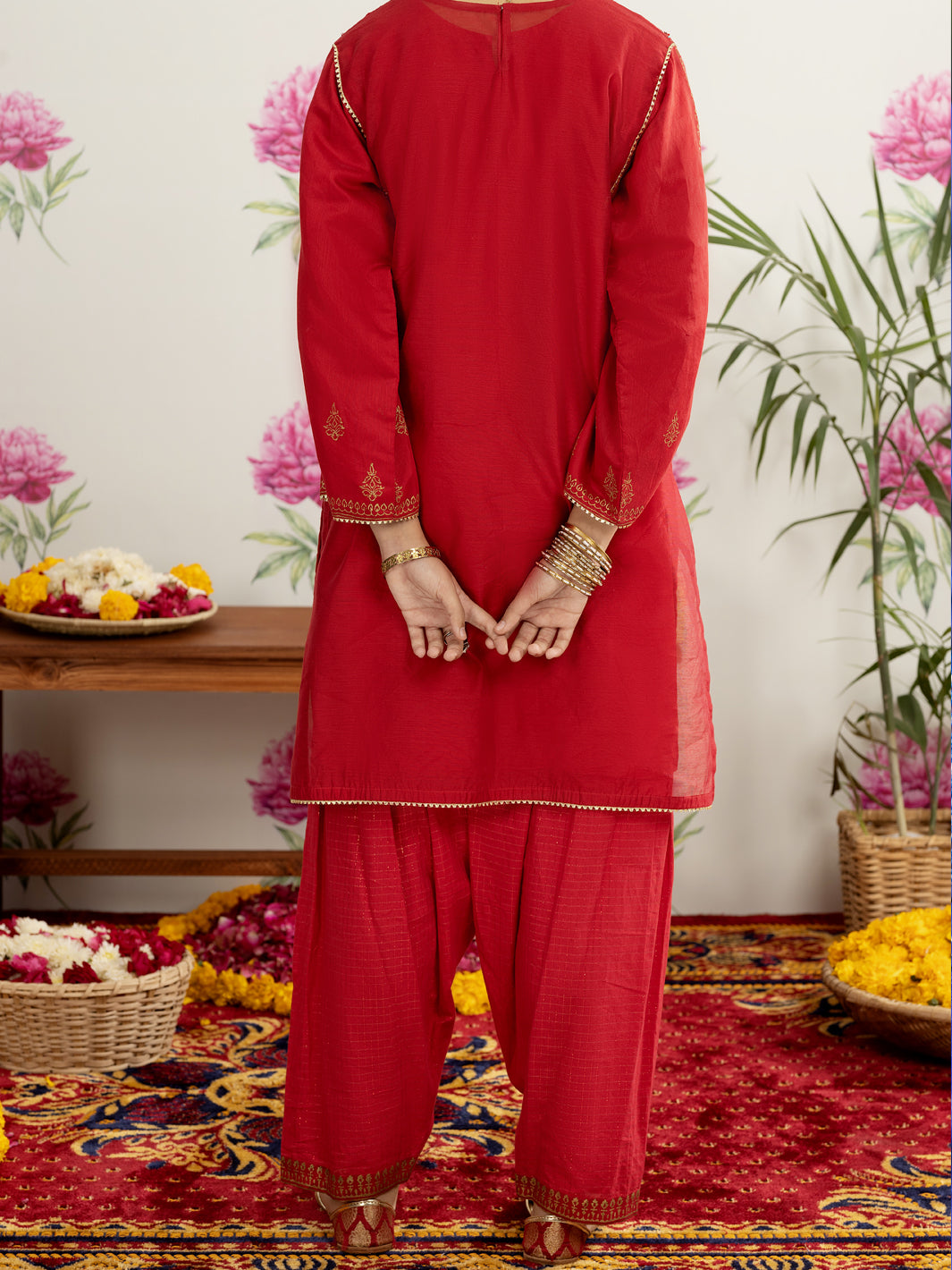 Red Modal 2 Piece Stitched - ALT-2PS-LKS-1125 - Almirah Online