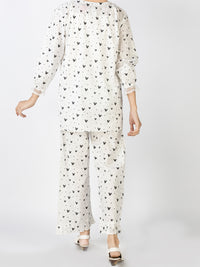Black & White Cotton 2 Piece Stitched Nightwear - ALT-LKS-NW-1006