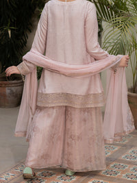 Tea Pink Viscose Gold 3 Piece Stitched - ALT-3PS-LS-1131