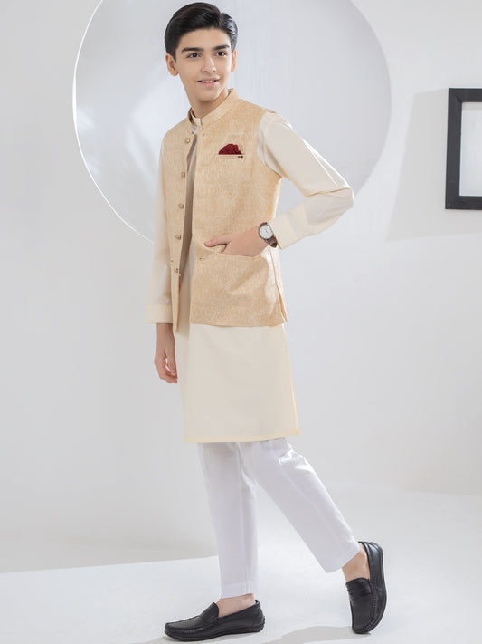 Beige Blended Boy Waistcoat - ALT-WC-009