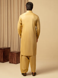 Mustard Cotton Kameez Shalwar - ALWA-KS-540