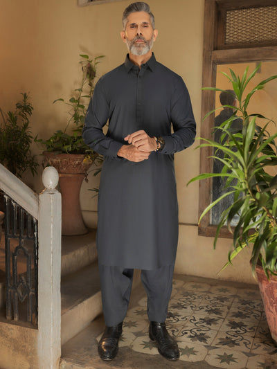 Teal Blended Kameez Shalwar - ALWA-KS-490