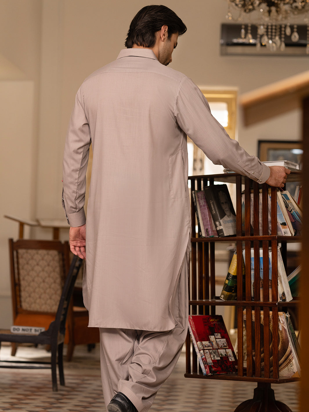 Light Brown Blended Kameez Shalwar - ALWA-KS-529