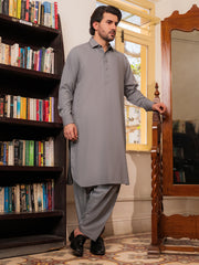 Grey Blended Kameez Shalwar - ALWA-KS-531A