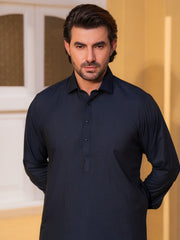Dark Blue Blended Kameez Shalwar - ALWA-KS-532