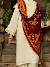 Off White Linen 3 Piece Unstitched - AWP-3PS-543