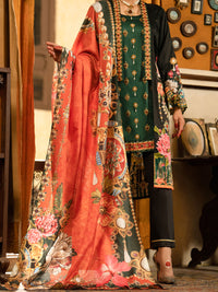Black Cotton Silk 3Pc Stitched - AWP-3PS-561