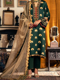Green Cotton Silk 3 Piece Unstitched - AWP-3PS-563