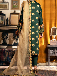 Green Cotton Silk 3 Piece Unstitched - AWP-3PS-563