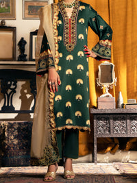 Green Cotton Silk 3 Piece Unstitched - AWP-3PS-563