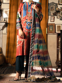 Maroon Cotton Silk 3 Piece Stitched - AWP-3PS-565