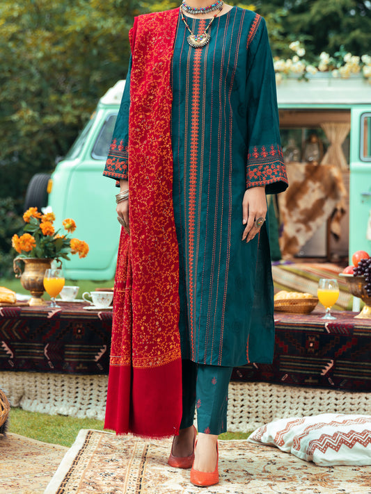 Green Jacquard 2Pc Stitched - AWP-2PS-LKS-618