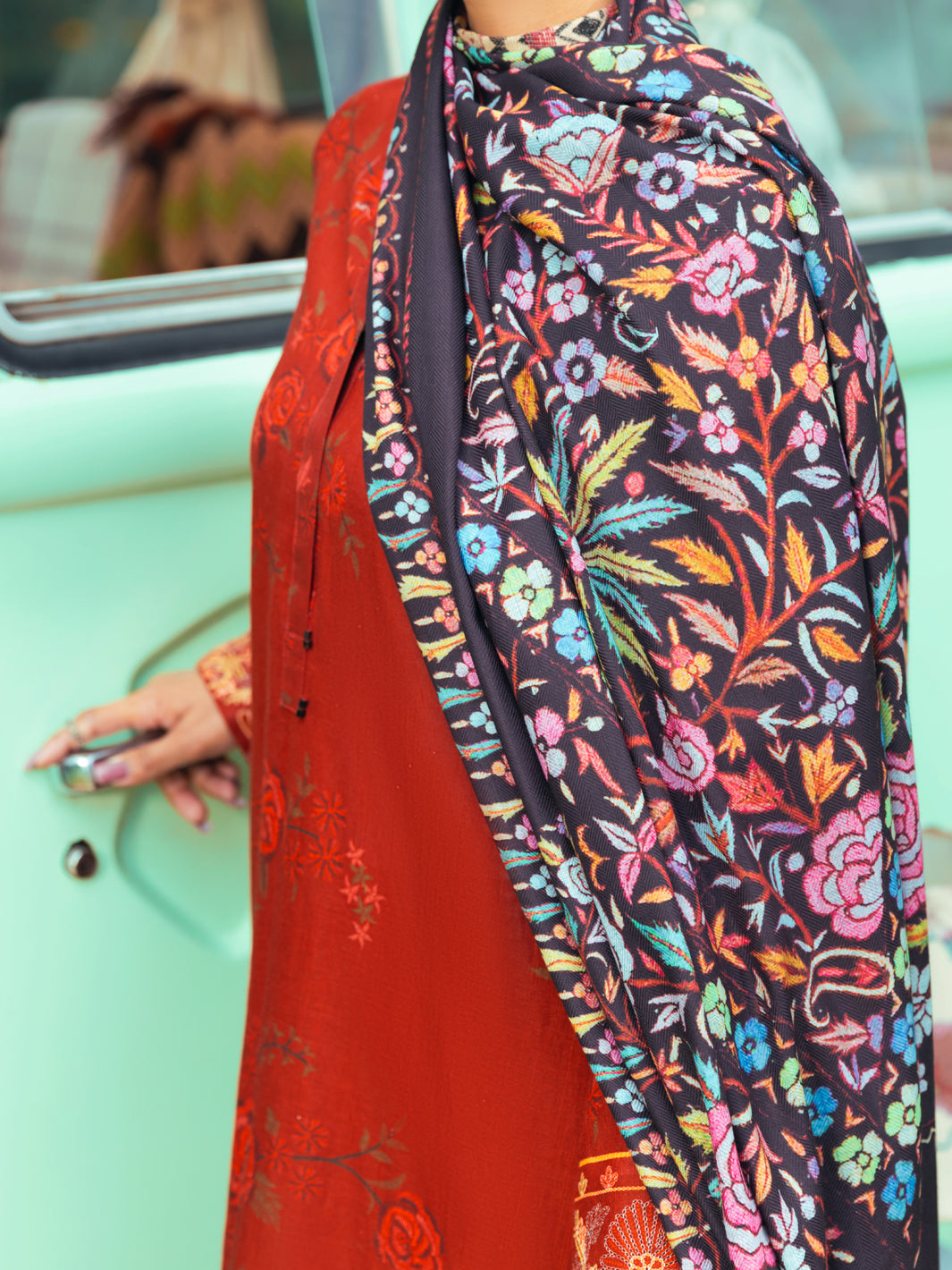 Maroon Khaddar 3Pc Stitched - AWP-3PS-619
