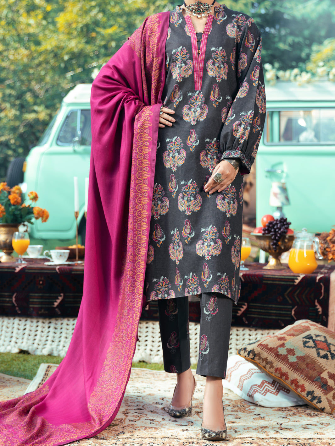 Dark Grey Khaddar 2Pc Stitched - AWP-2PS-LKS-620