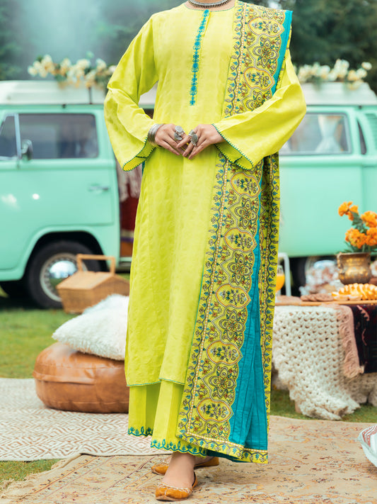 Parrot Green Jacquard 2Pc Stitched - AWP-2PS-LKS-625