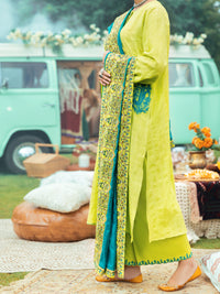 Parrot Green Jacquard 2Pc Stitched - AWP-2PS-LKS-625
