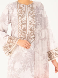 Beige Poly Jacquard 3Pc Stitched - AWP-3PS-769