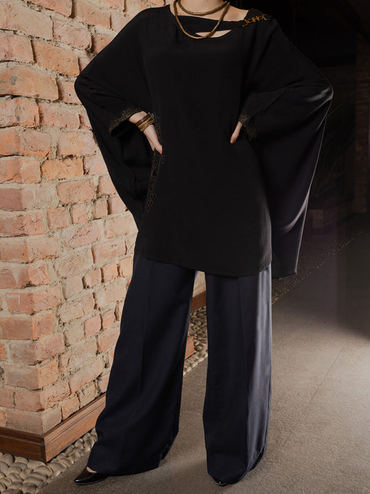 Black Georgette Tunic - AWP-LK-604