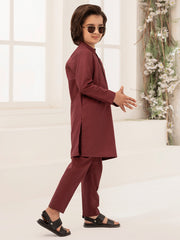 Maroon Blended Kurta Trouser - ALBY-KT-010