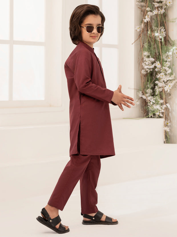 Maroon Blended Kurta Trouser - ALBY-KT-010