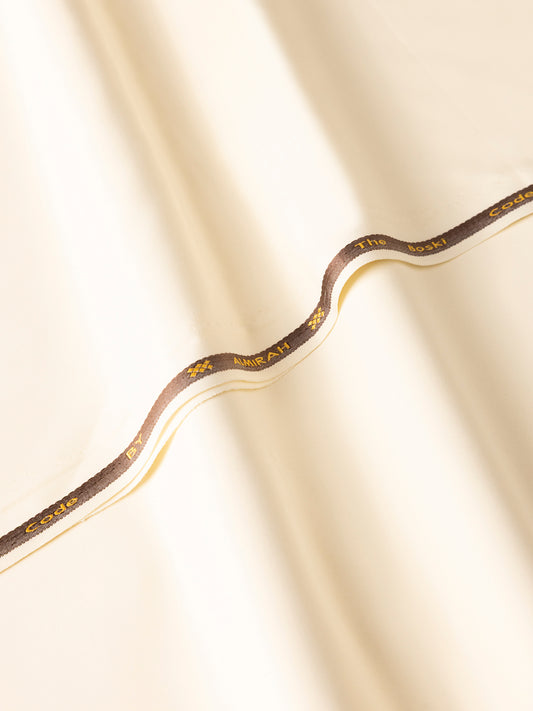 Cream Blended Boski Unstitched Fabric - AL-UN-BSK-15078