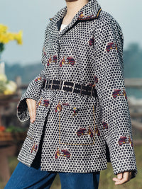 Black & White Yarn-Dyed Girls Jacket - ALT-JT-1003