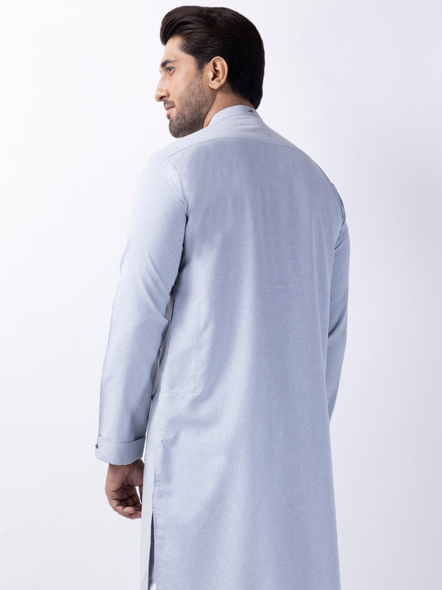 Light Grey Blended Kurta - AL-K-1155 - Almirah Online