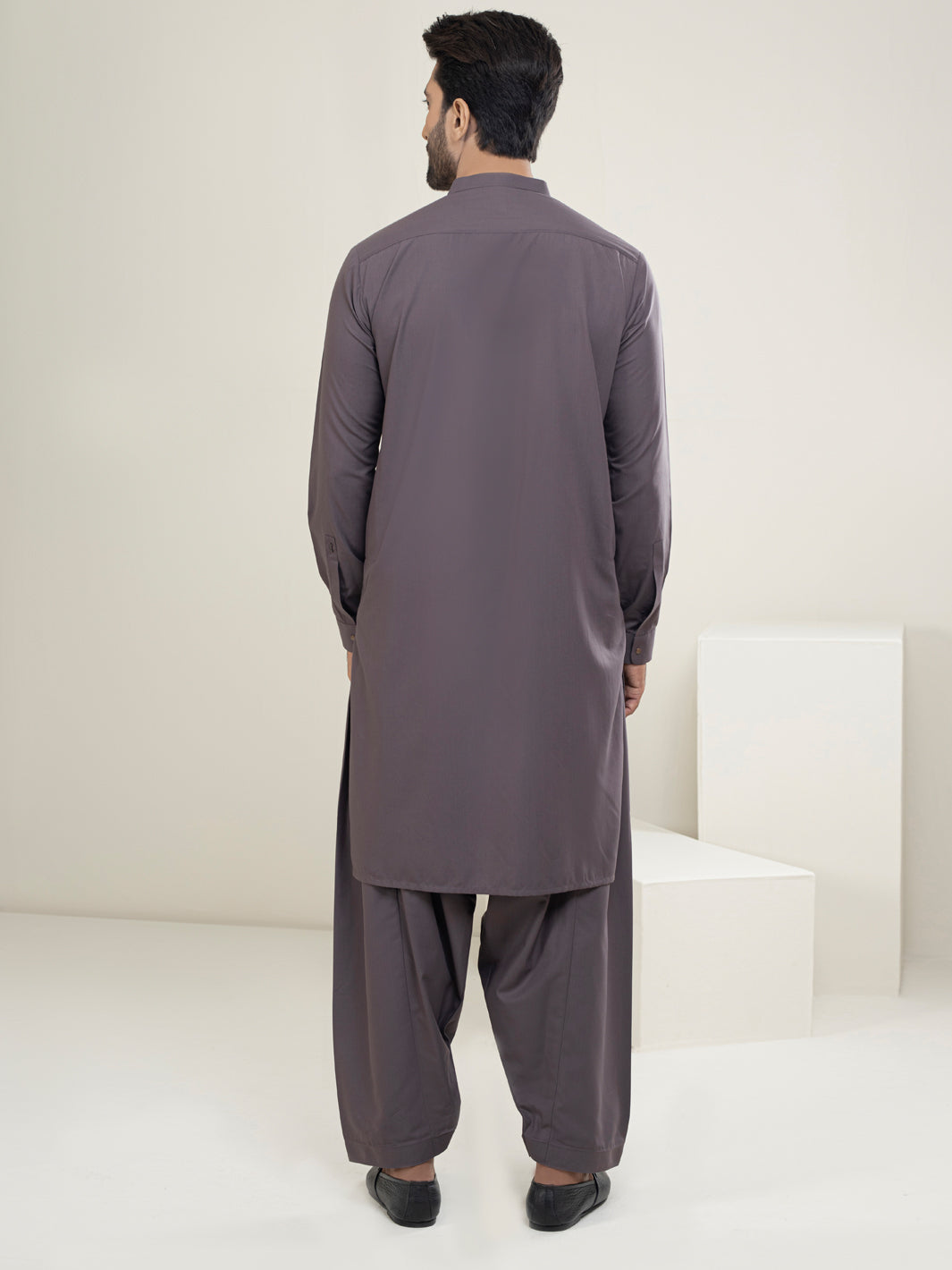 Dull Purple Blended Kameez Shalwar - AL-KS-2953