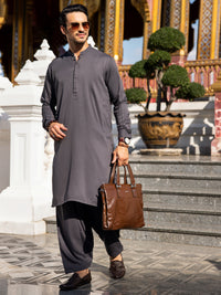 Grey Blended Kameez Shalwar - AL-KS-3033