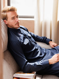 Navy Blue Cotton Kameez Shalwar - AL-KS-3038B