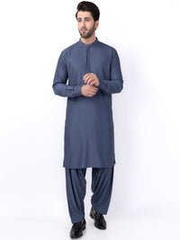 Grey Blended Kameez Shalwar - AL-KS-3047