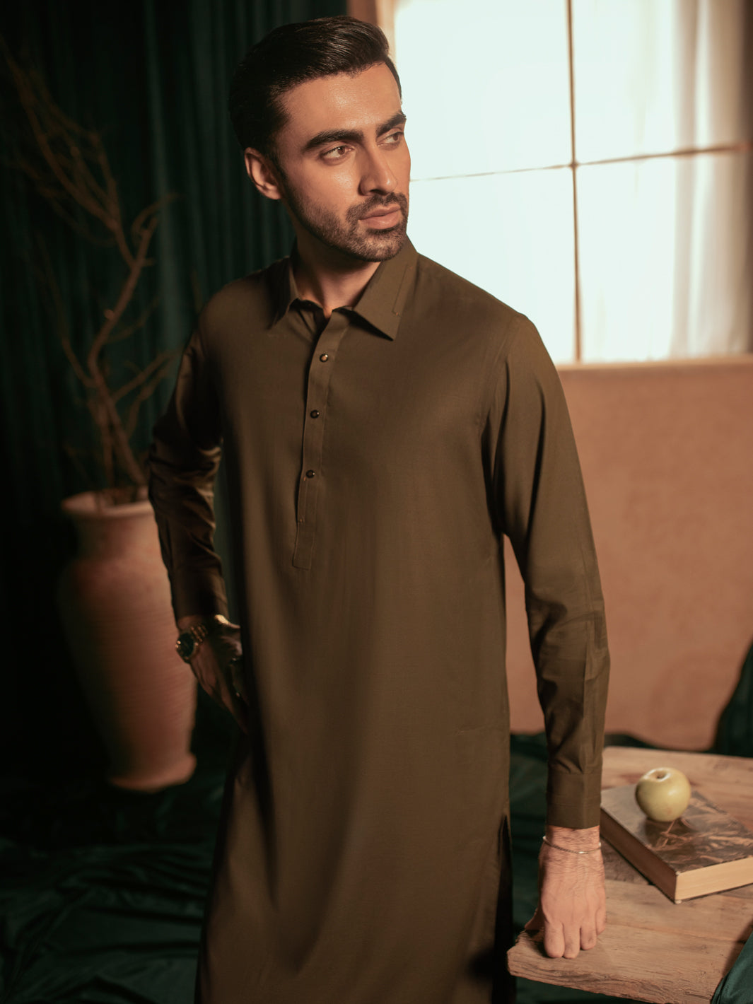 Grey Blended Kameez Shalwar - ALWA-KS-392