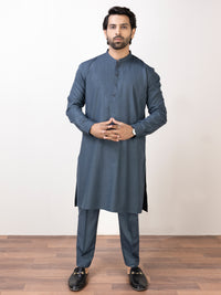 Blue Blended Kurta Trouser - AL-KT-2918
