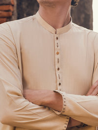 Cream Blended Kurta Trouser - AL-KT-2924