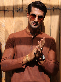 Rust Cotton Kurta Trouser - AL-KT-2931