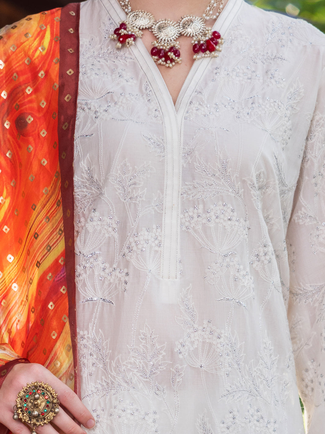 White Lawn Kurti - ALP-LK-1834