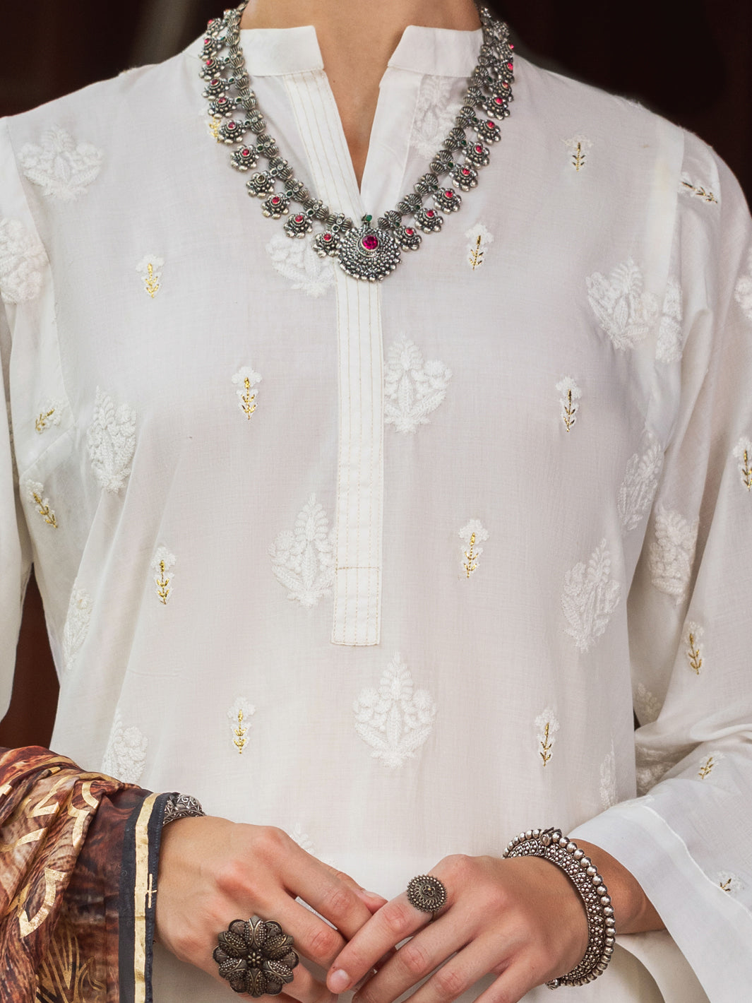 Off White Lawn Kurti - ALP-LK-1836
