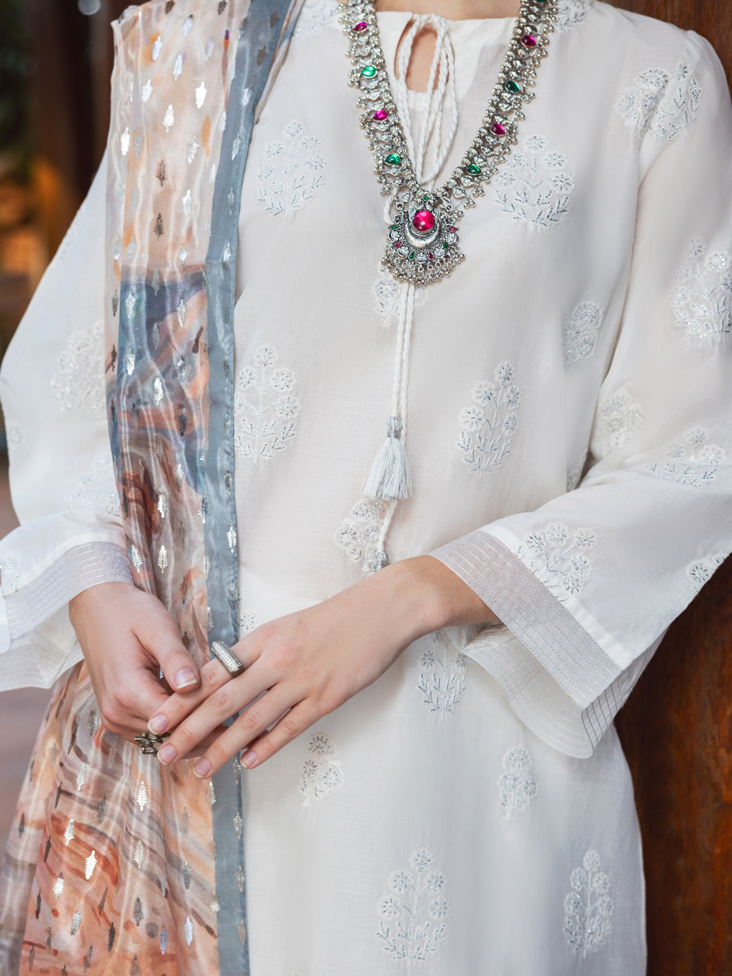 White Lawn Kurti - ALP-LK-1838