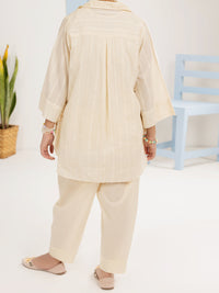 Off White Jacquard 2 Piece Stitched - ALT-2PS-LKS-1114