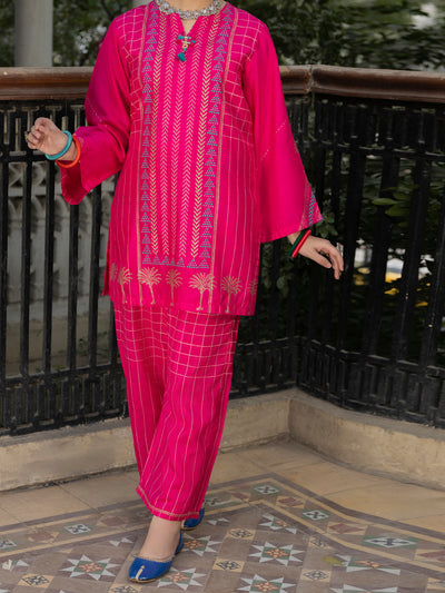 Pink Raw Silk 2 Piece Stitched - ALT-2PS-LKS-1137