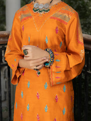 Orange Raw Silk 2 Piece Stitched - ALT-2PS-LKS-1136